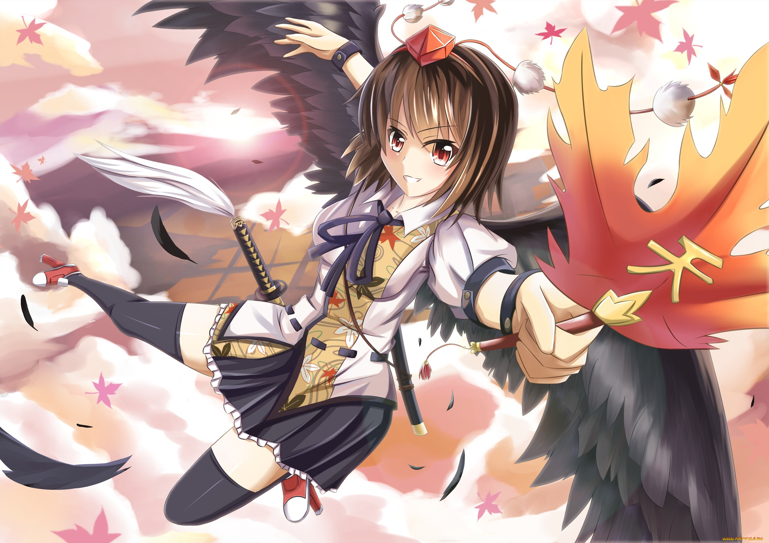 , touhou, , , , shameimaru, aya, nugi, armenci, 